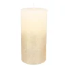 Ivory Pillar Candle With Gold Glitter | 15 Cm