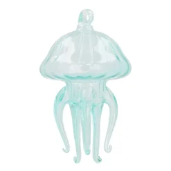 Jellyfish Glass Hanging Figurine 12cm Blue