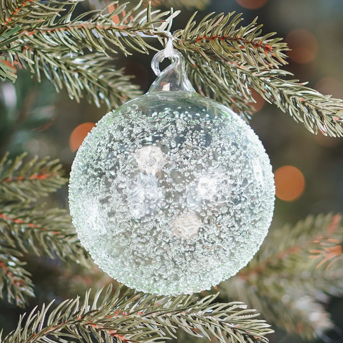Large Handmade Eucalyptus Christmas Bauble With Speckles