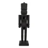 Large Matte Black Wooden Nutcracker