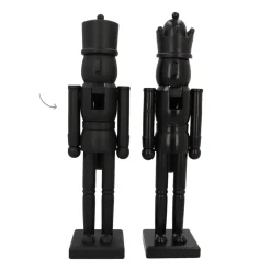 Large Matte Black Wooden Nutcracker