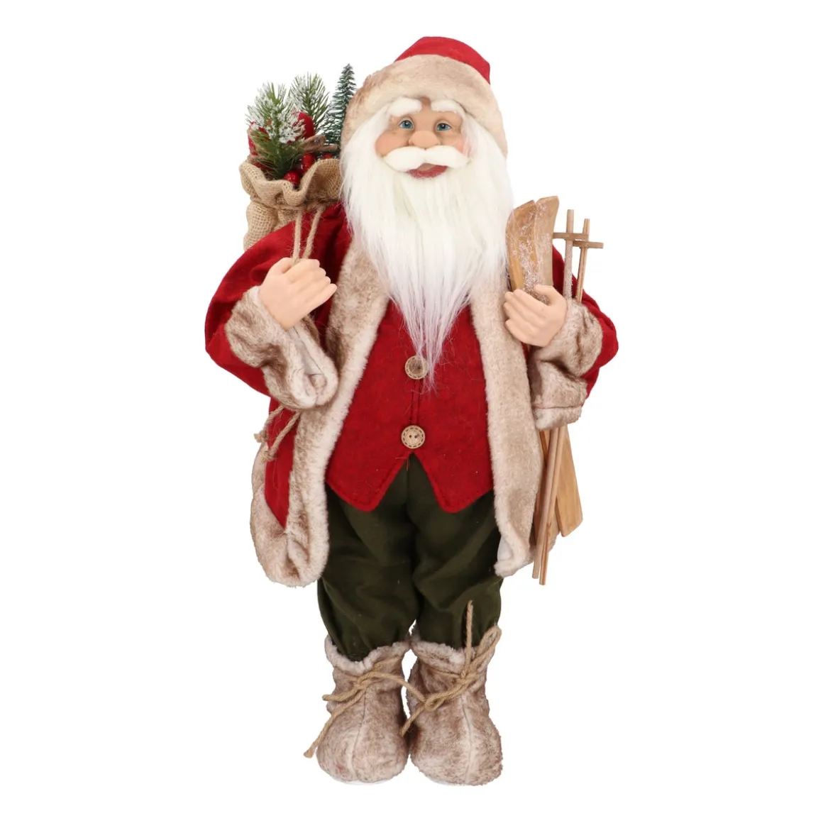 Large Standing Santa Claus | Bordeaux-green | 60cm/23in | Cloth