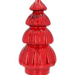 Large Voluminous Red LED Christmas Tree With Embossed Design
