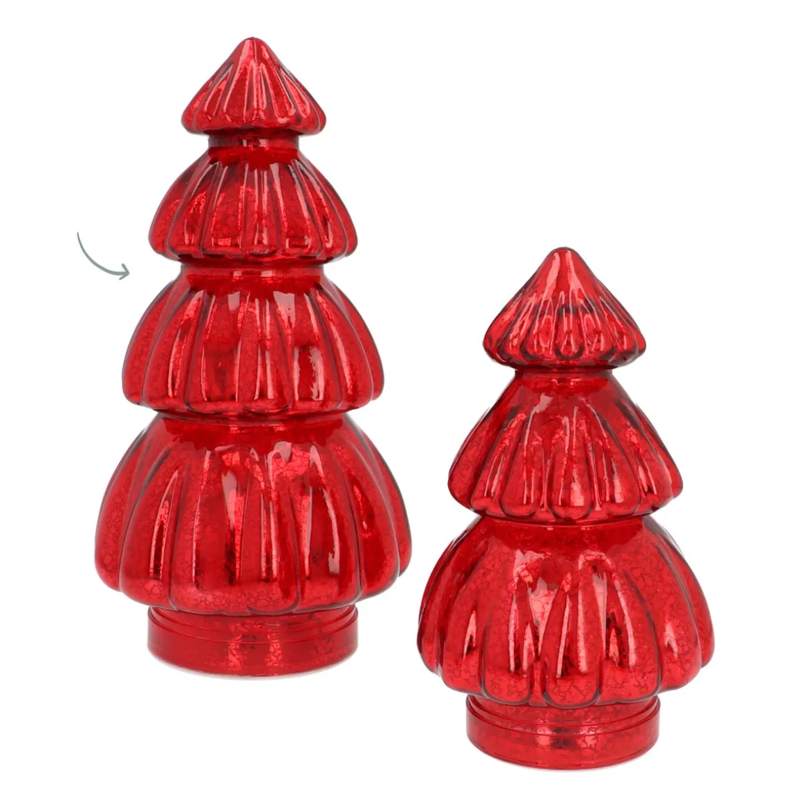 Large Voluminous Red LED Christmas Tree With Embossed Design