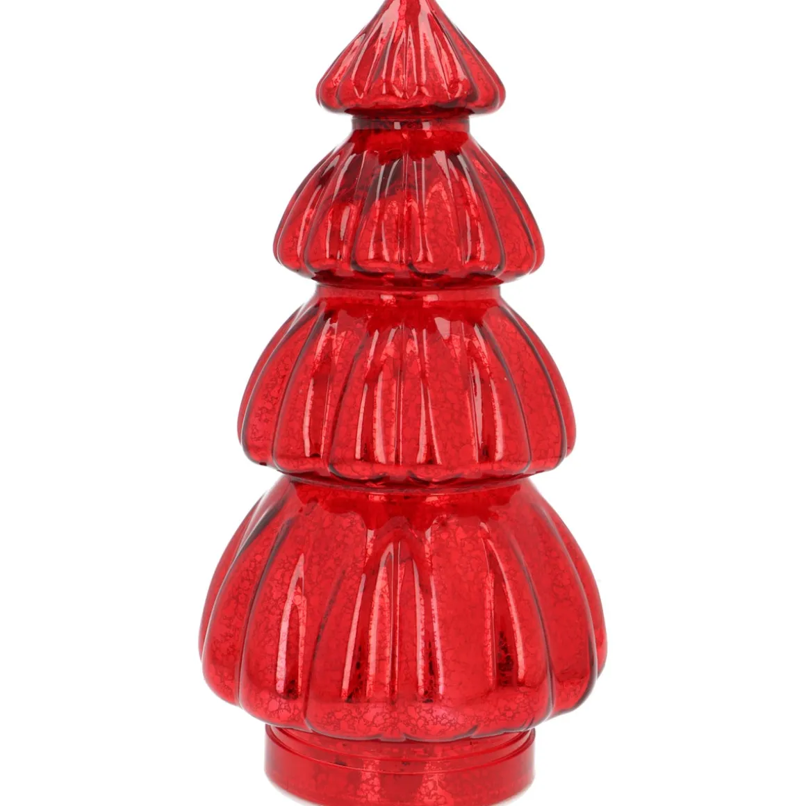 Large Voluminous Red LED Christmas Tree With Embossed Design