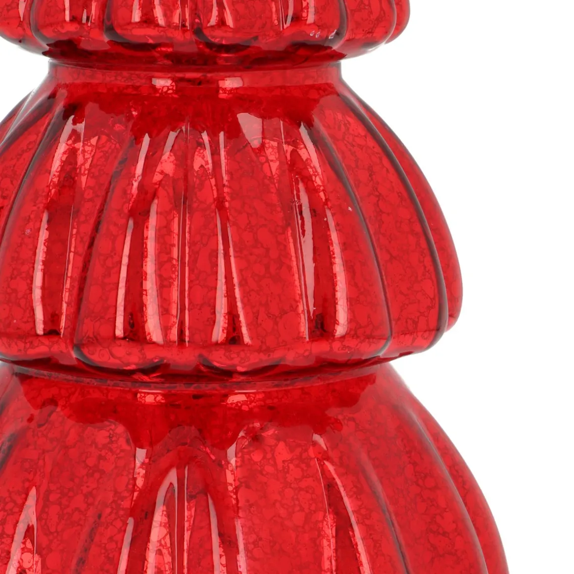 Large Voluminous Red LED Christmas Tree With Embossed Design