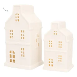 Large White Canal House For Christmas
