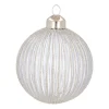 Lavender Christmas Bauble With Glitter Stripes