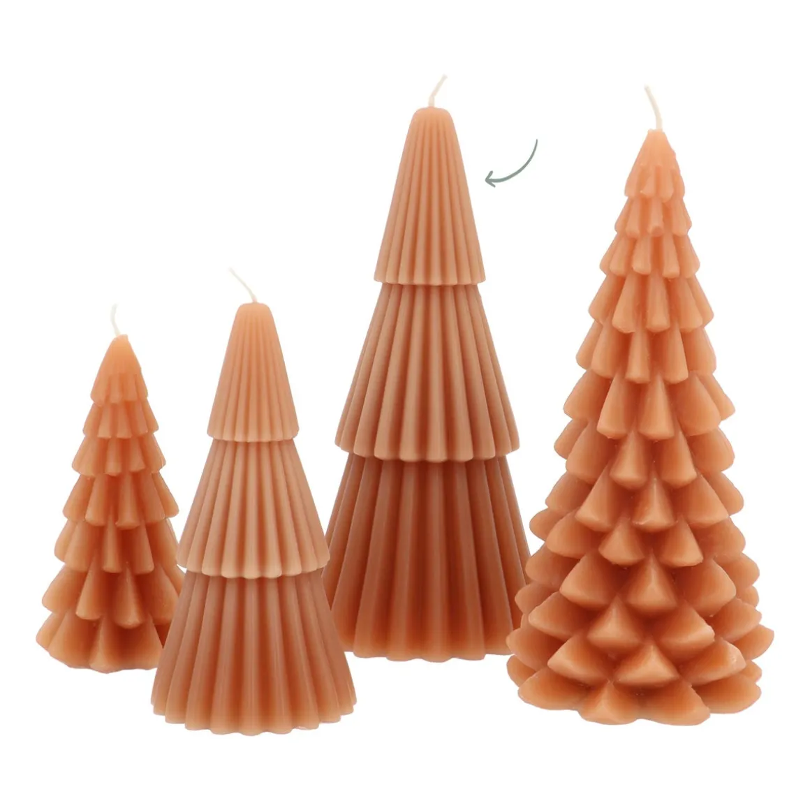 Layered Ochre Christmas Tree Candle