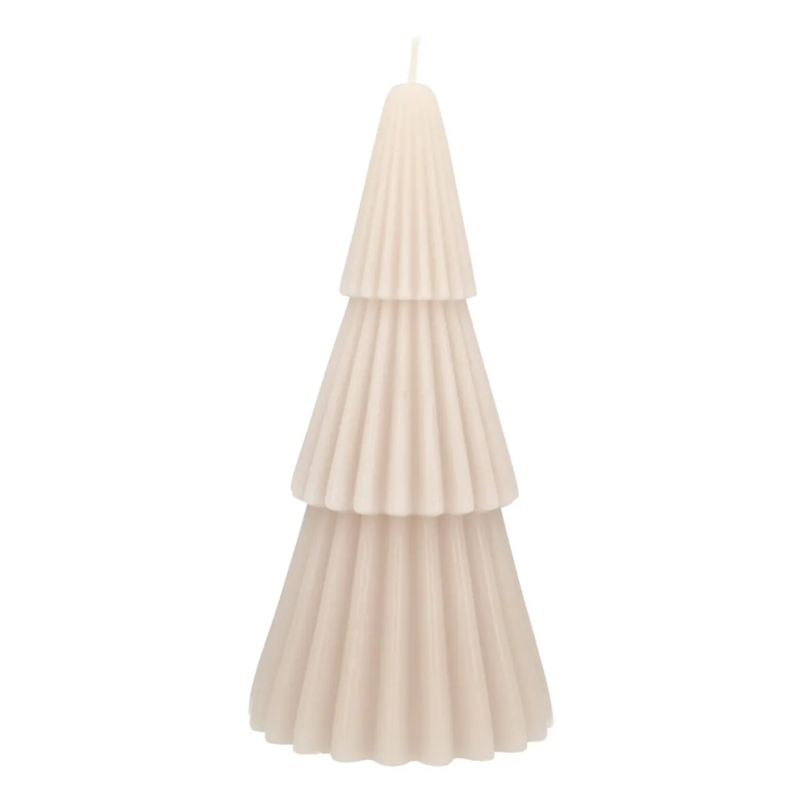 Layered Taupe Christmas Tree Candle