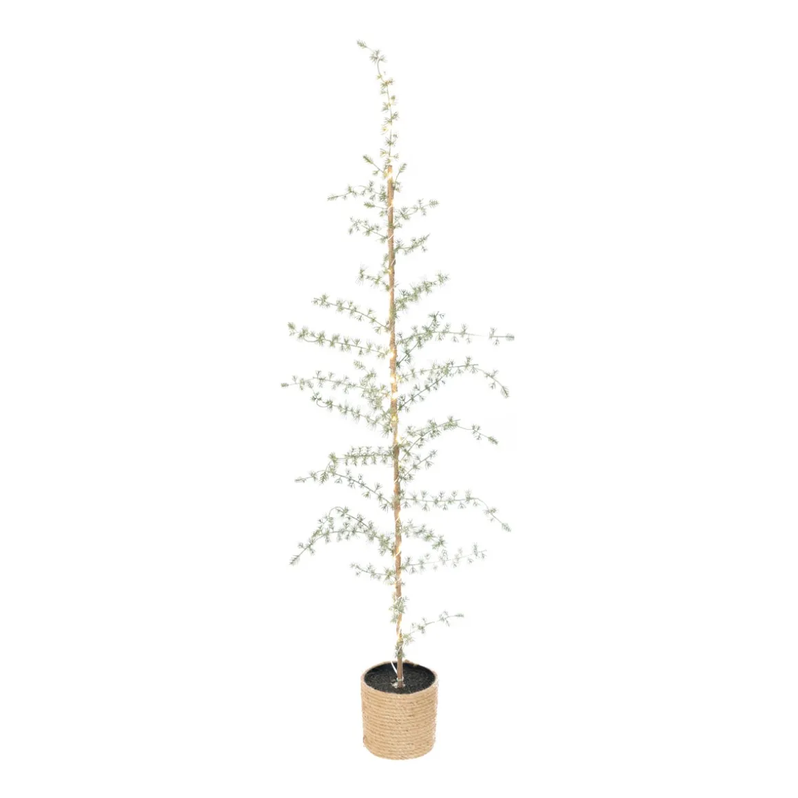 LED Christmas Tree In Jute Pot With Frost