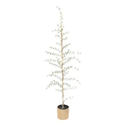 LED Christmas Tree In Jute Pot With Frost