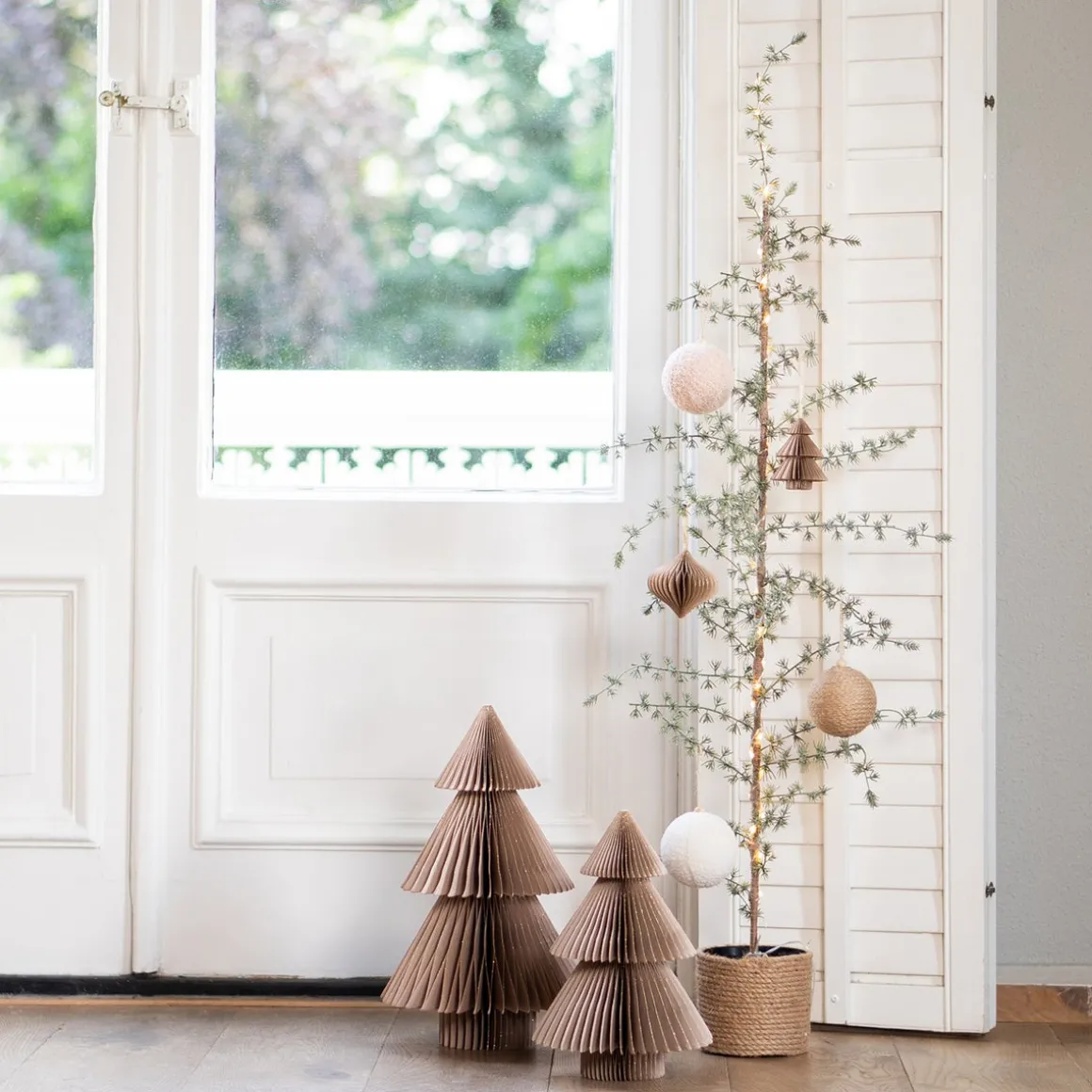 LED Christmas Tree In Jute Pot With Frost