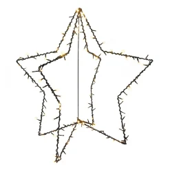 LED 3D Star | Warm White Light | Indoor & Outdoor Use | Timer | 80 Cm