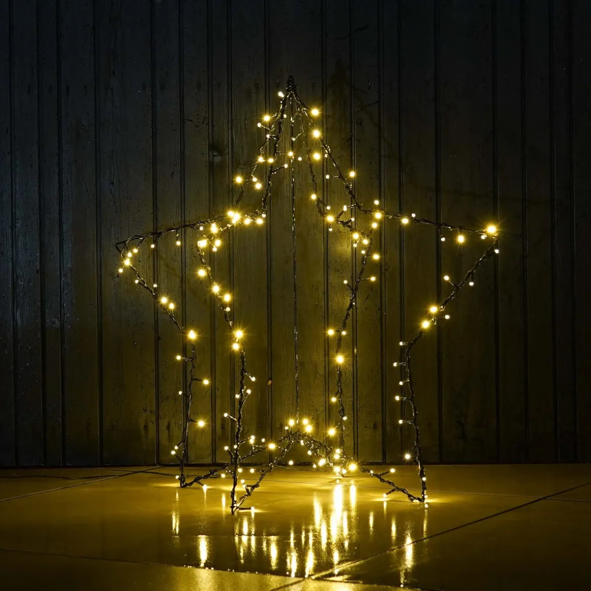 LED 3D Star | Warm White Light | Indoor & Outdoor Use | Timer | 80 Cm