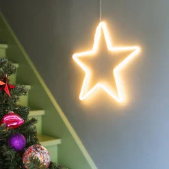 LED Neon Star | Warm White Light | Indoor & Outdoor Use | 50 Cm