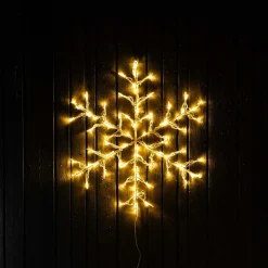 LED Snowflake | Warm White Light | Indoor & Outdoor Use | Timer | 60 Cm