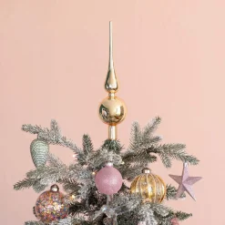 Light Gold Tree Topper | Shiny | Glass | 27 Cm