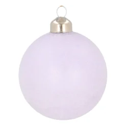 Lilac Christmas Bauble With 'Frozen' Coating