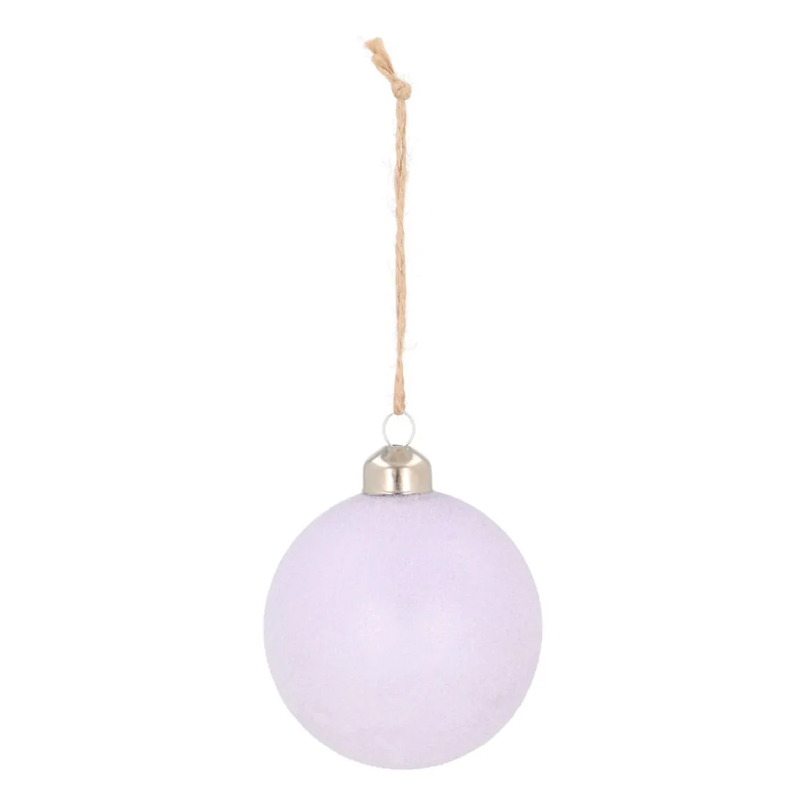 Lilac Christmas Bauble With 'Frozen' Coating