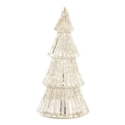 Linear Mercury Glass Tree With LED Lights 19cm Silver