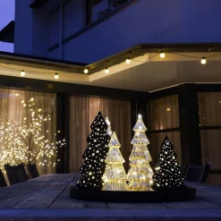 Linear Mercury Glass Tree With LED Lights 27cm Silver