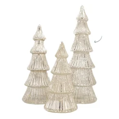 Linear Mercury Glass Tree With LED Lights 37cm Silver
