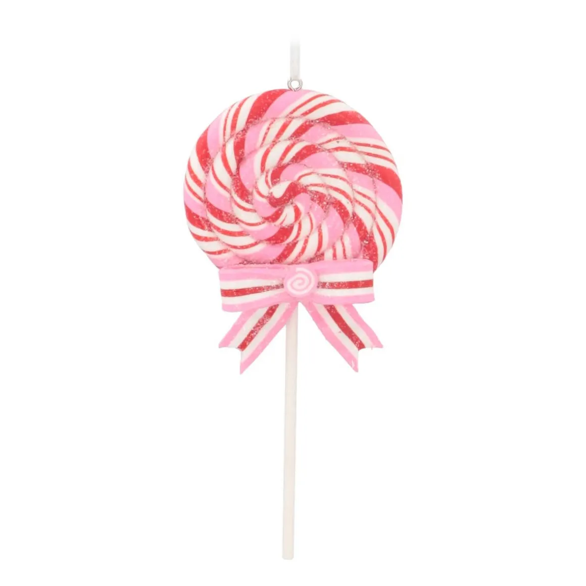 Lolly Christmas Ornament | Red-white-pink | Handmade | 16 Cm