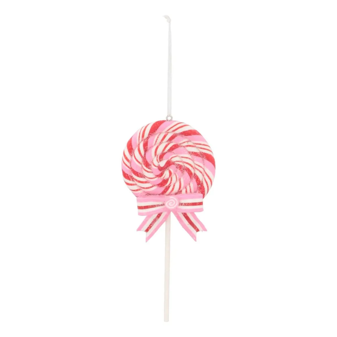 Lolly Christmas Ornament | Red-white-pink | Handmade | 16 Cm