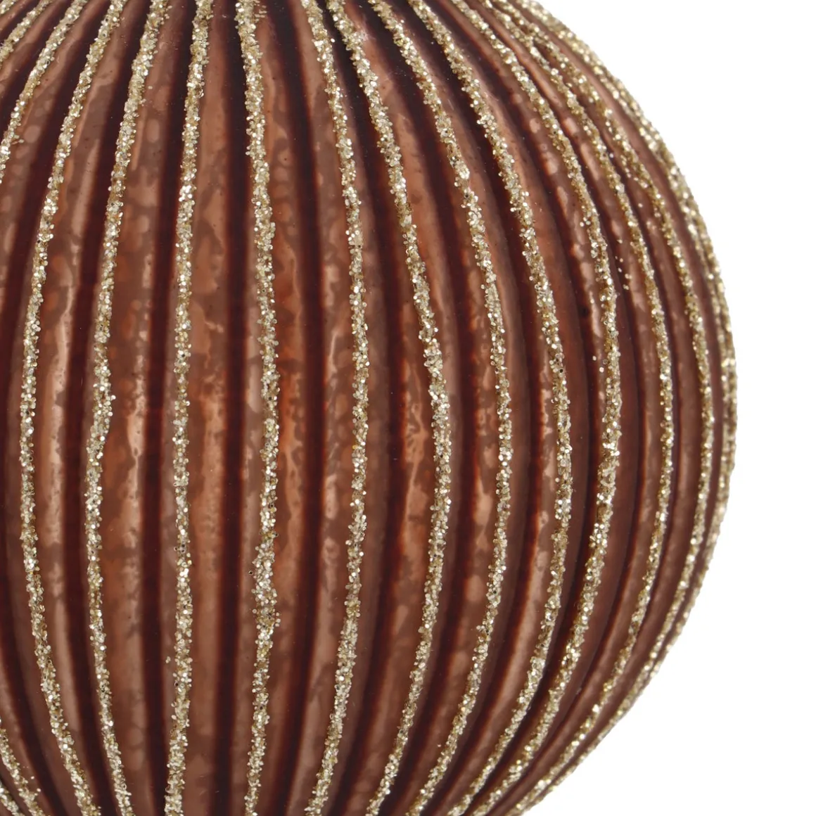 Luxurious Brown Christmas Bauble With Matte Finish And Glitters