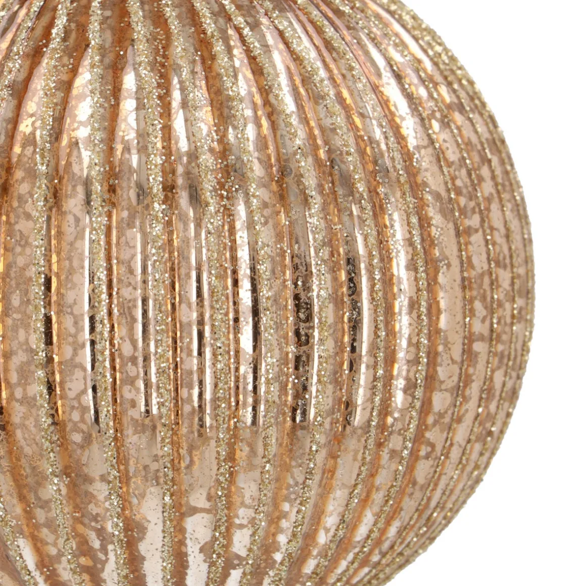 Luxurious Taupe Christmas Bauble With Matte Finish And Glitters