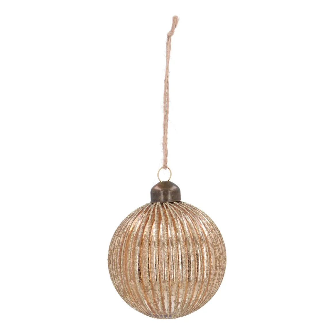 Luxurious Taupe Christmas Bauble With Matte Finish And Glitters