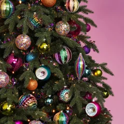 Luxury Bauble With Reflector | Glass | Multi | 8cm