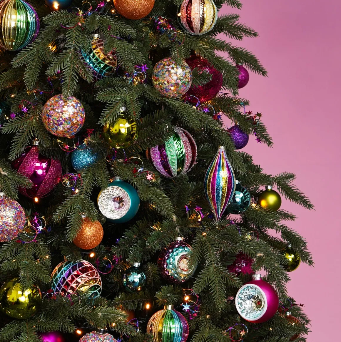 Luxury Bauble With Reflector | Glass | Multi | 8cm