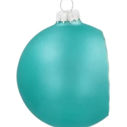 Luxury Bauble With Reflector | Glass | Teal Blue | 8cm