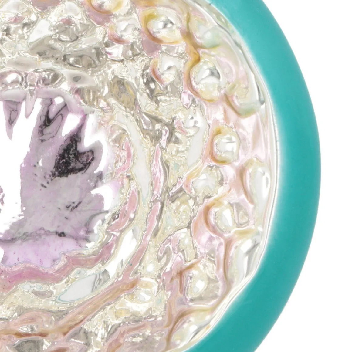 Luxury Bauble With Reflector | Glass | Teal Blue | 8cm