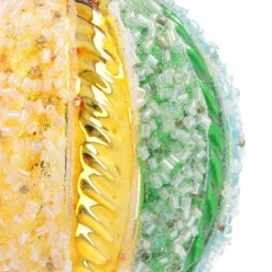 Luxury Christmas Bauble With Pearls & Glitter | Glass | Multicolor | 8cm