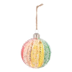 Luxury Christmas Bauble With Pearls & Glitter | Glass | Multicolor | 8cm