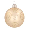 Luxury Christmas Bauble With Curl | Light Gold | Matte | Glass | 8 Cm