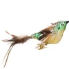 Luxury Clip On Bird Decoration | Green Gold | Glass | 12 Cm