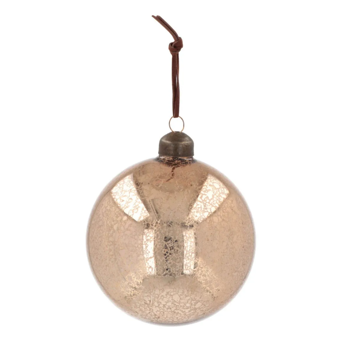 Luxury Craquelé Bauble | Glass | Champagne | 10cm