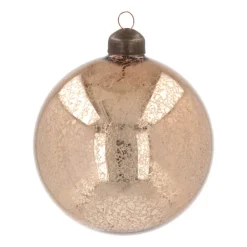 Luxury Craquelé Bauble | Glass | Champagne | 10cm
