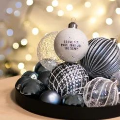 Luxury Glass Printed Christmas Babule 8 Cm ''I Love You More Than All The Stars''