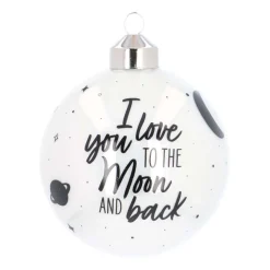 Luxury Glass Printed Christmas Babule 8 Cm ''I Love You To The Moon And Back''