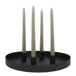 Magnetic Candle Tray | Ø 30 Cm | Matt Black | Including Candle Holders