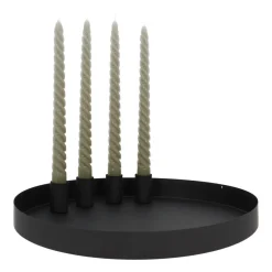Magnetic Candle Tray | Ø 30 Cm | Matt Black | Including Candle Holders