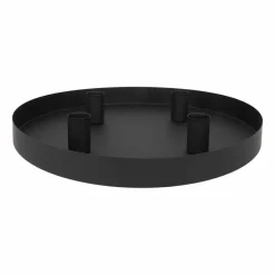 Magnetic Candle Tray | Ø 30 Cm | Matt Black | Including Candle Holders