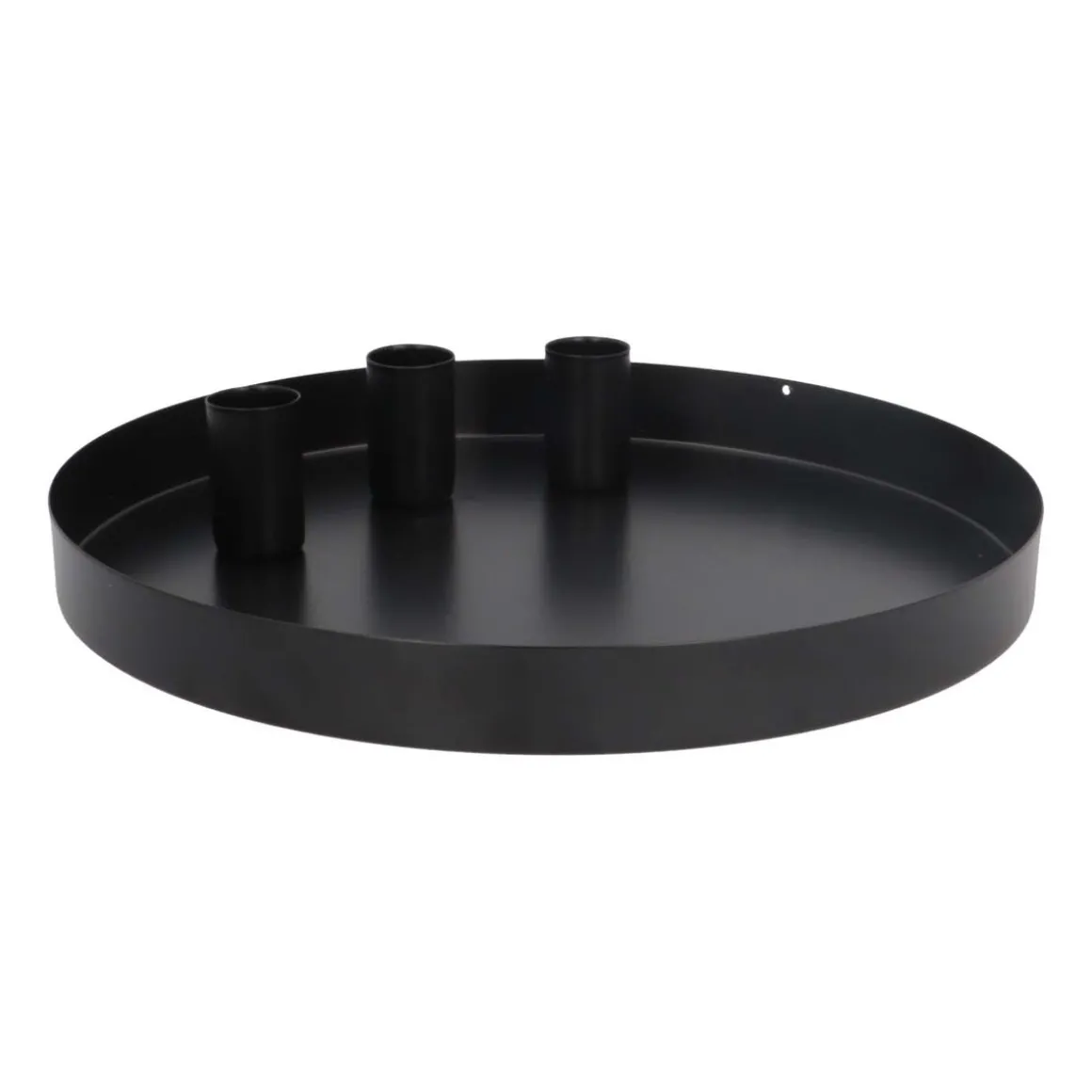 Magnetic Candle Tray | Ø 25 Cm | Matte Black | Includes Candle Holders