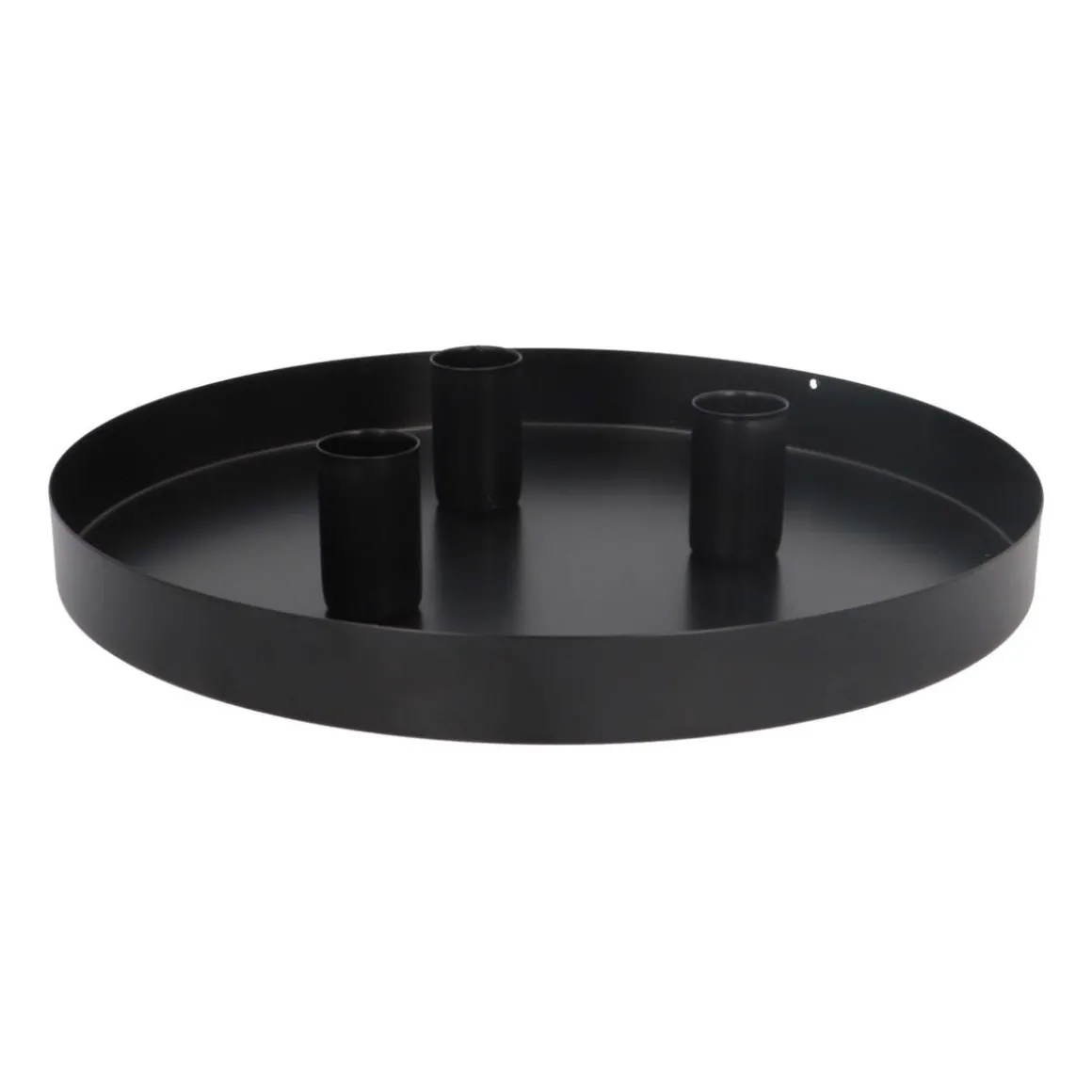 Magnetic Candle Tray | Ø 25 Cm | Matte Black | Includes Candle Holders