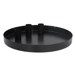 Magnetic Candle Tray | Ø 25 Cm | Matte Black | Includes Candle Holders